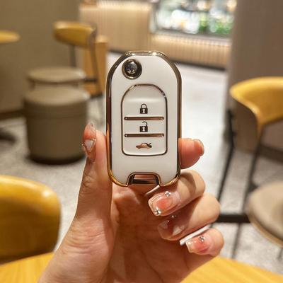 Mäkký TPU Obal na vyklápací kľúč od auta pre Honda Civic HRV CRV XRV CR-V Crider Odyssey Pilot Fit Accord 3 tlačidlá Príslušenstvo