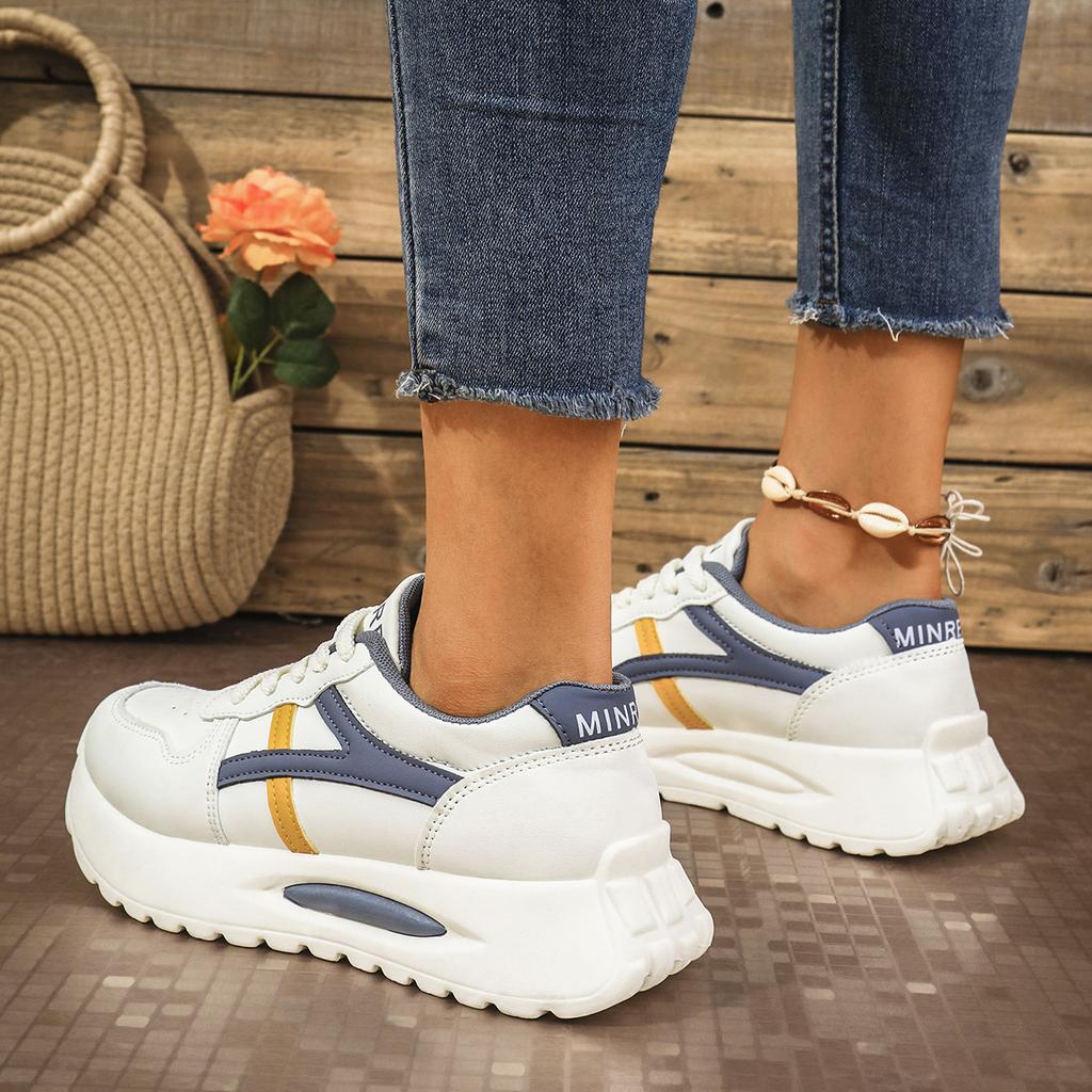 Rimocy Women's Non Slip Chunky Sneakers 2024 Autumn Platform Sports Shoes for Women Fashion Thick Bottom Lace Up Walking Shoes