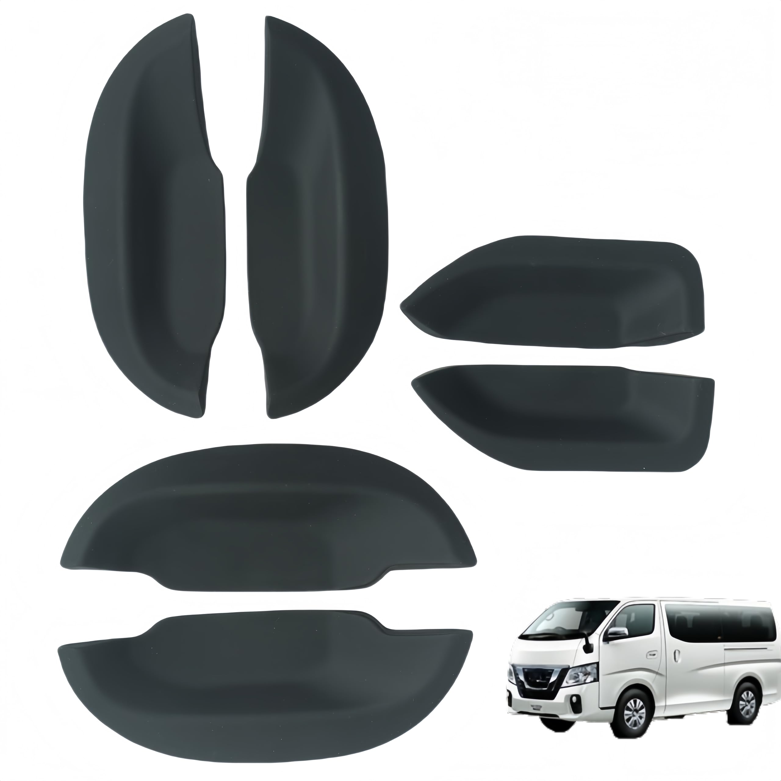

KICARYAJP Door Knob Undercover for NV350 Caravan E26 2012 Protects Door Exterior Door Handle Scratch Door Knob Exterior Easy (H24).6-6P Black, Knobs, чёрный