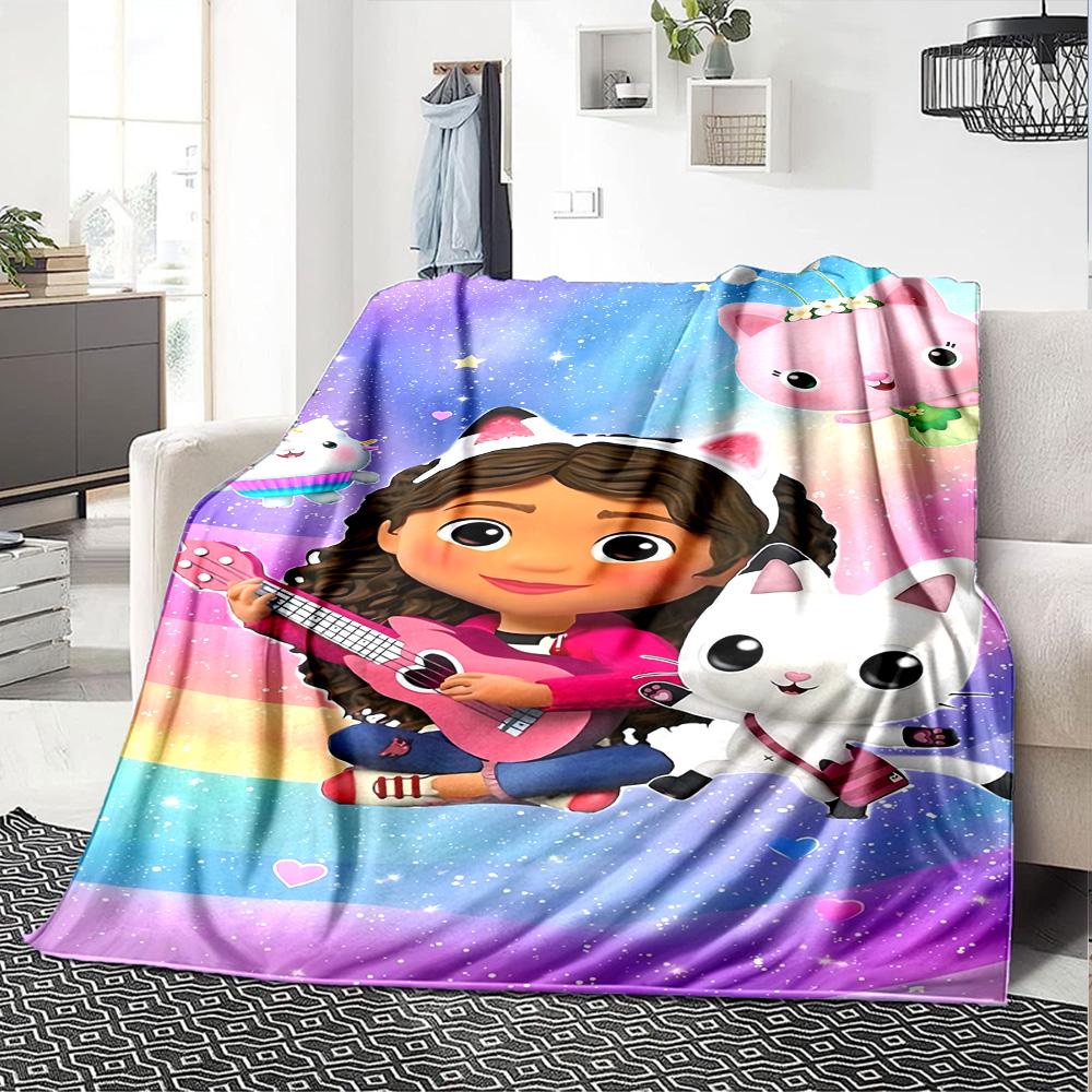 Gabby's Dollhouse Blanket Ultra-Soft Perfect for Office Chair Seaside Office Four Seasons Universal Playful Design Gift for Travel Home Birthdays