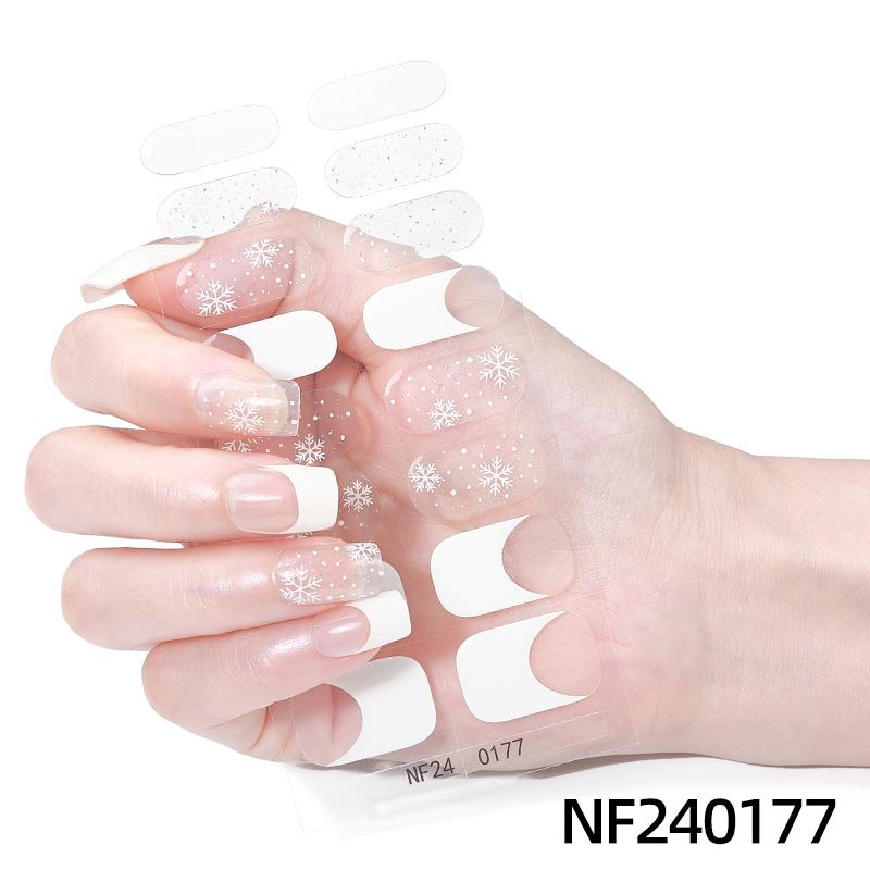 Christmas Design Gel Nail Wraps New Design Gel Nail Stickers Semi Cured Gel Nail Strips