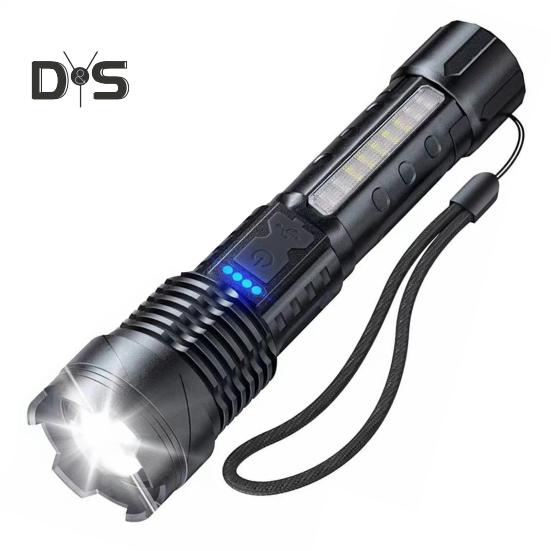 2Pcs LED Flashlight IPX5 Waterproof 5 Modes Adjustable USB Rechargeable Super Bright Portable Outdoor Fishing Hiking Camping Handheld Torch