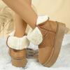 Fashion Luxury Faux Suede Platform Snow Boots for Women Winter Plush Warm Cotton Padded Shoes Woman Thick Sole Non Slip Fur Ankle Boots