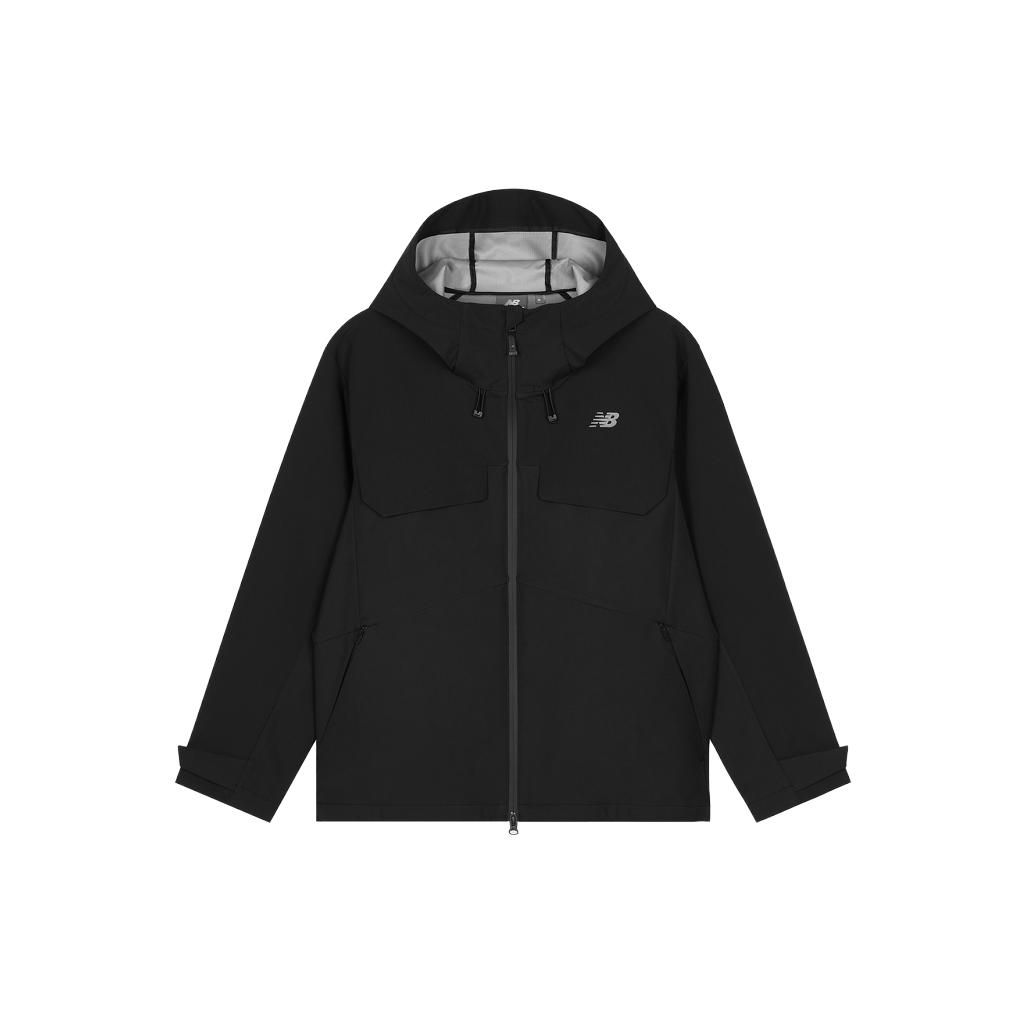 

New Balance однотонная куртка с капюшоном на молнии, мужская верхняя одежда, черный 5AD38641-BK