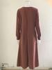 2025 European & American V-Neck Solid Color Long Sleeve Casual Dress for Autumn/Winter