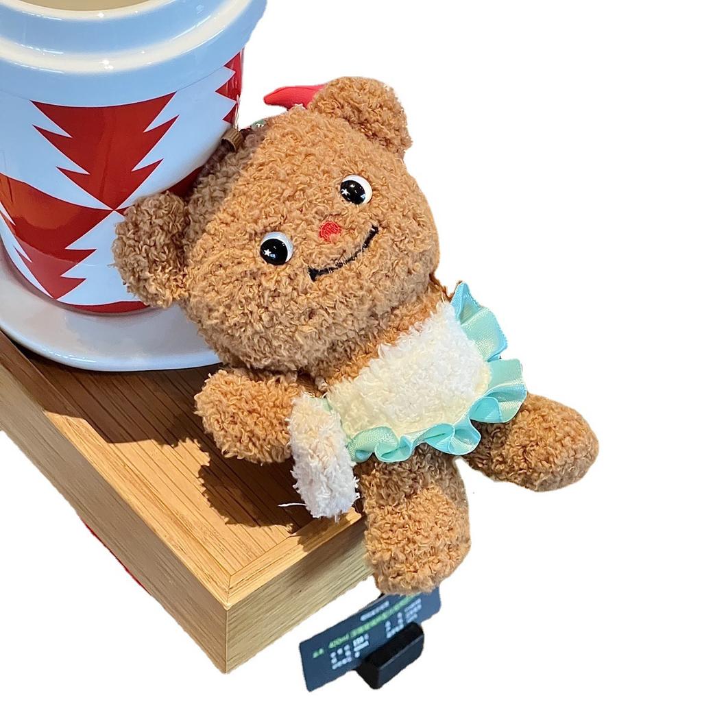 Zabawka Wisiorek Niedźwiadek Maślany 12 CM Pluszowa Zabawka Niedźwiadek Maślany Breloczek Plecak Pluszowa Lalka Miękkie Zwierzątka Breloczek Kluczyki Samochodowe Akcesoria