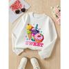 European Sizes Girls' Sweatshirts, Kids Girls' Crew Neck Fashion Top, "Sweet Ice Cream Donut Drink" Patterned Sweatshirt for Everyday Casual Wear