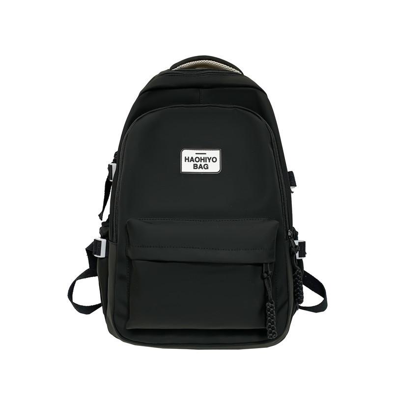Color Solid Simple Letters And Woven Zipper Decoration Backpacks Student
