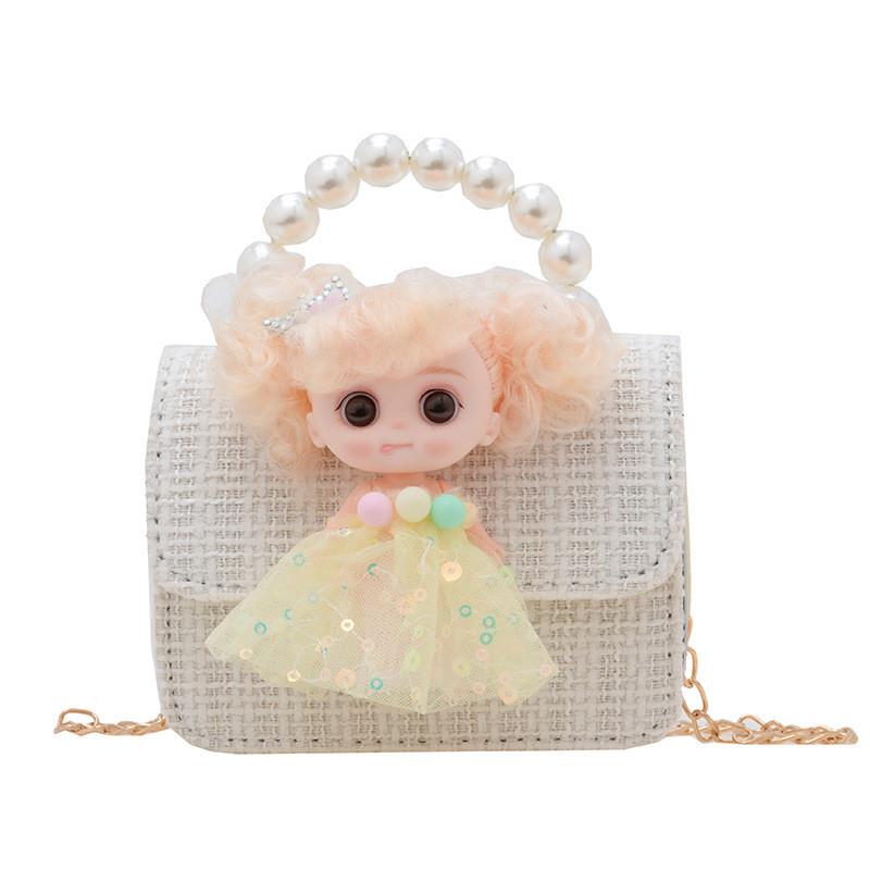 Adorable Korean Style Cartoon Doll Handbag For Girls In Cute Colors And Breathable Fabric