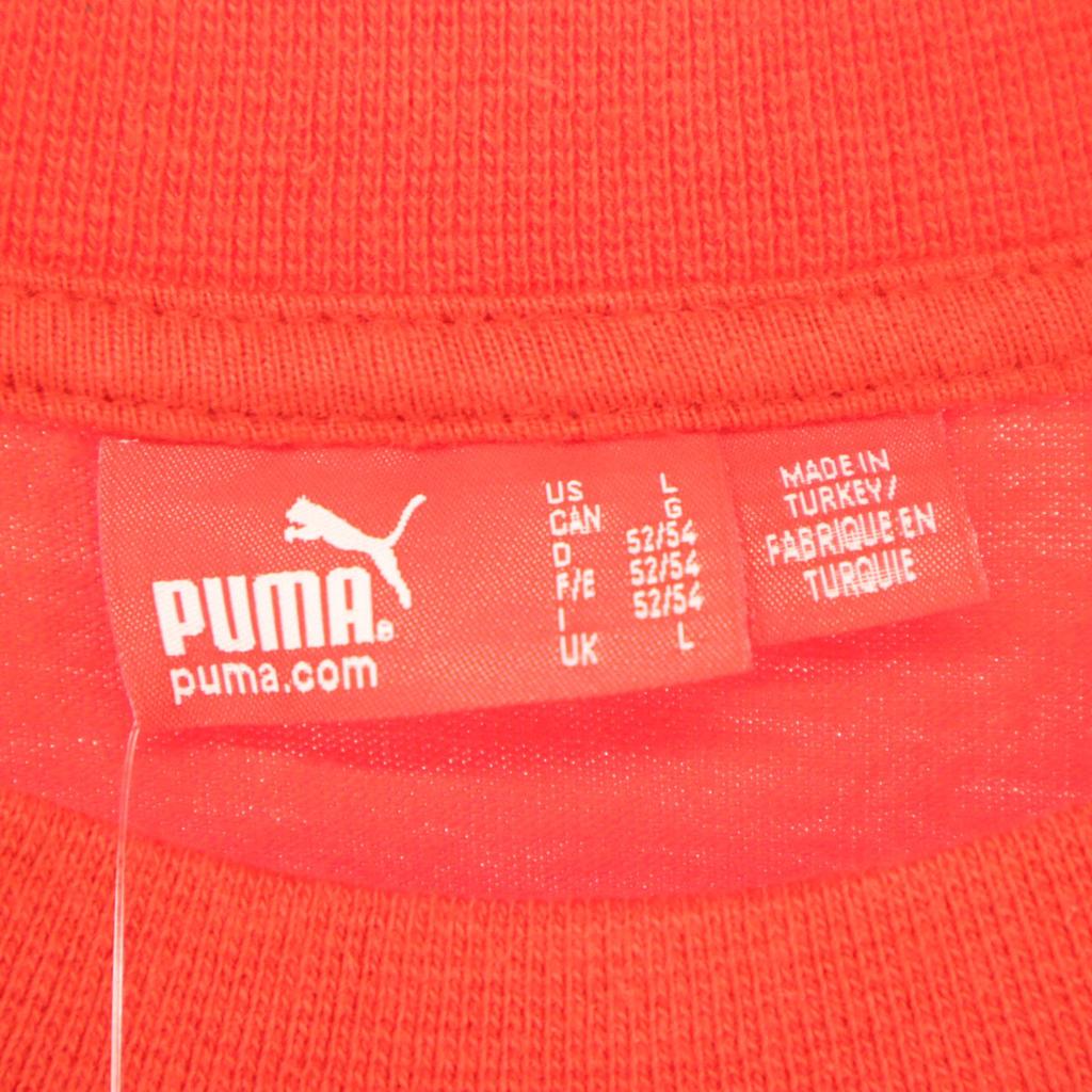 Unbenutztes PUMA Logo Kurzarm T-Shirt L Orange Herren Gebraucht