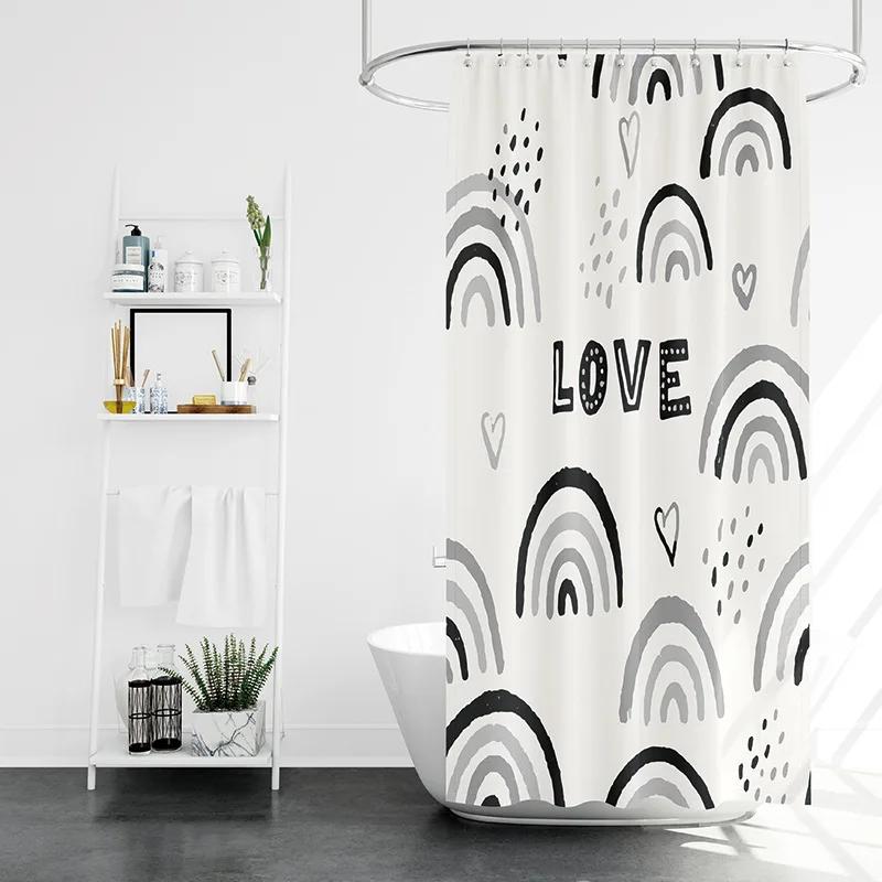 isn't wind simple home bathroom shower curtain small fresh partition  waterproof mildew-proof opaque