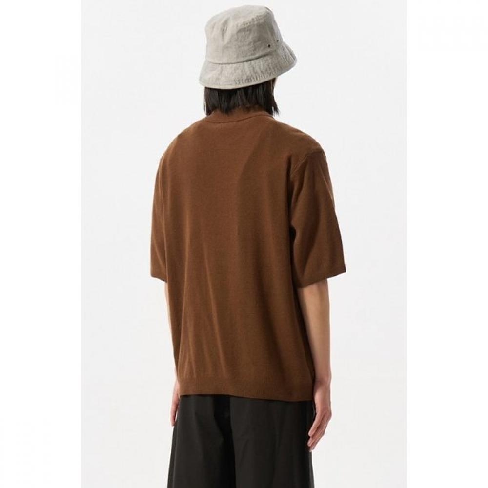 Customellow Brown Soft Half Sleeve Cardigan Cwwam25311brx