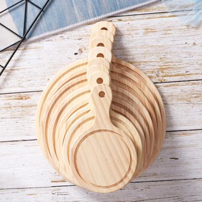 Pizza Board Premium with Handle Wood Cheese Bread Cutting Board for Bread
