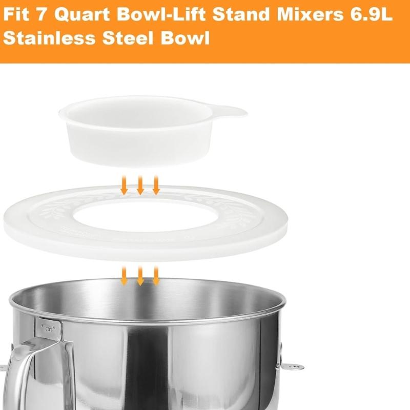2 Stück Mixschüssel-Deckel für 7QT Fassungsvermögen Spülmaschinenfest Kunststoffabdeckungen Minimieren Lebensmittelverschwendung beim Kochen