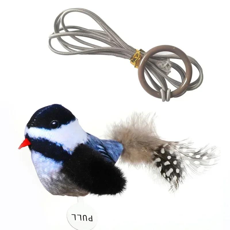 Interactive Toys for Hanging Cats, Squeezing Appearance Simulation, Plush Cats, Teasing Toys with Feathers, Catnip, Kitten, Bird Toy