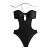 Metal Jewelry Hollowed Out Sexy Lace One-piece BIKINI