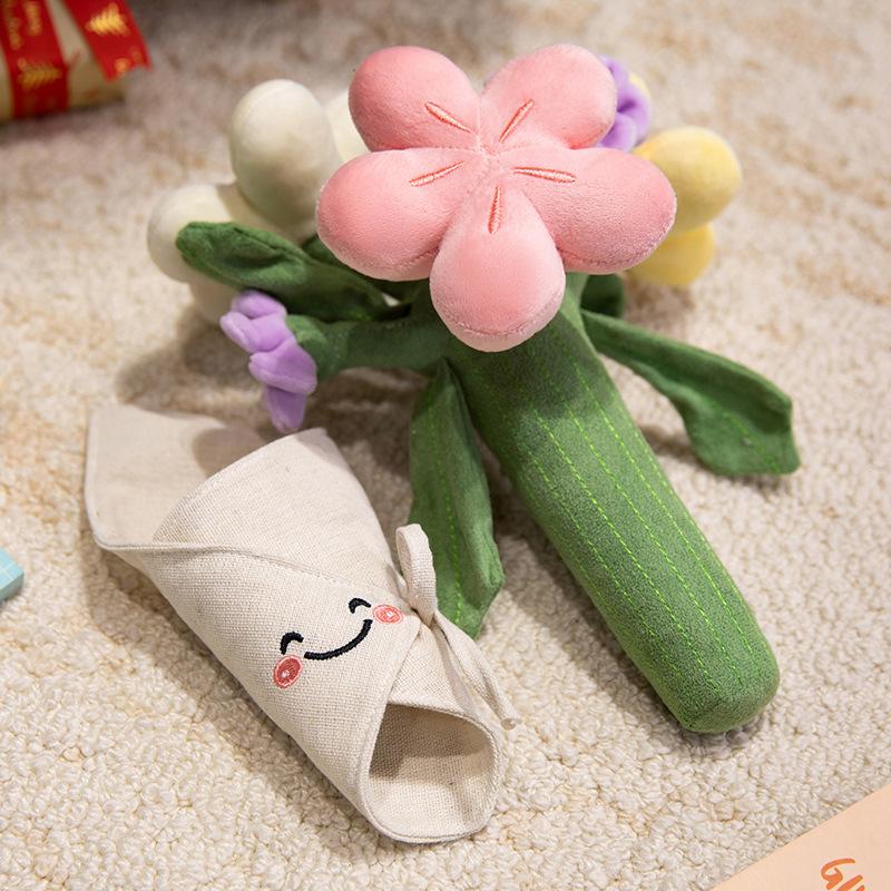 Creative Handheld Bouquets Valentine's Day Flowers Soft Stuffed Plush Toys Romantic Gifts For Girlfriend Wedding Love Flower