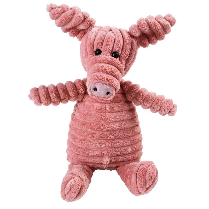 Durable Dog Chew Toys for Aggressive Chewers Large Dogs Interactive Squeaky Plush Monkey Pig Puppy Teething Molar Cleaning
