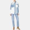 Levis Loose Fit Color Block Pointed Collar Single Breasted Long Sleeve Shirt Women Shirts Light-Indigo A5974-0001
