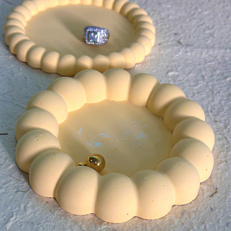 Round Bubble Coaster Silicone Molds For Diy Epoxy Jewelry Storage Tray, Plastic Tray Cement Cup Pad Injection Resin Mold