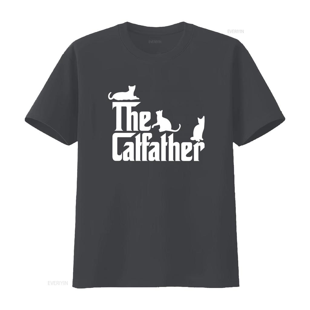 The Cat Father T Shirt Funny Dad Owner Fathers Day Classic Daddy Lover  vintage Washed homme Soft Slightly Comfortable Unisex