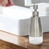 Dispenser di Sapone, Cassa in Acciaio Inossidabile Nichel Spazzolato, Rivestimento Interno in Vetro, Dispenser a Pompa Manuale, Dispenser Ricaricabile per Sapone Liquido per le Mani