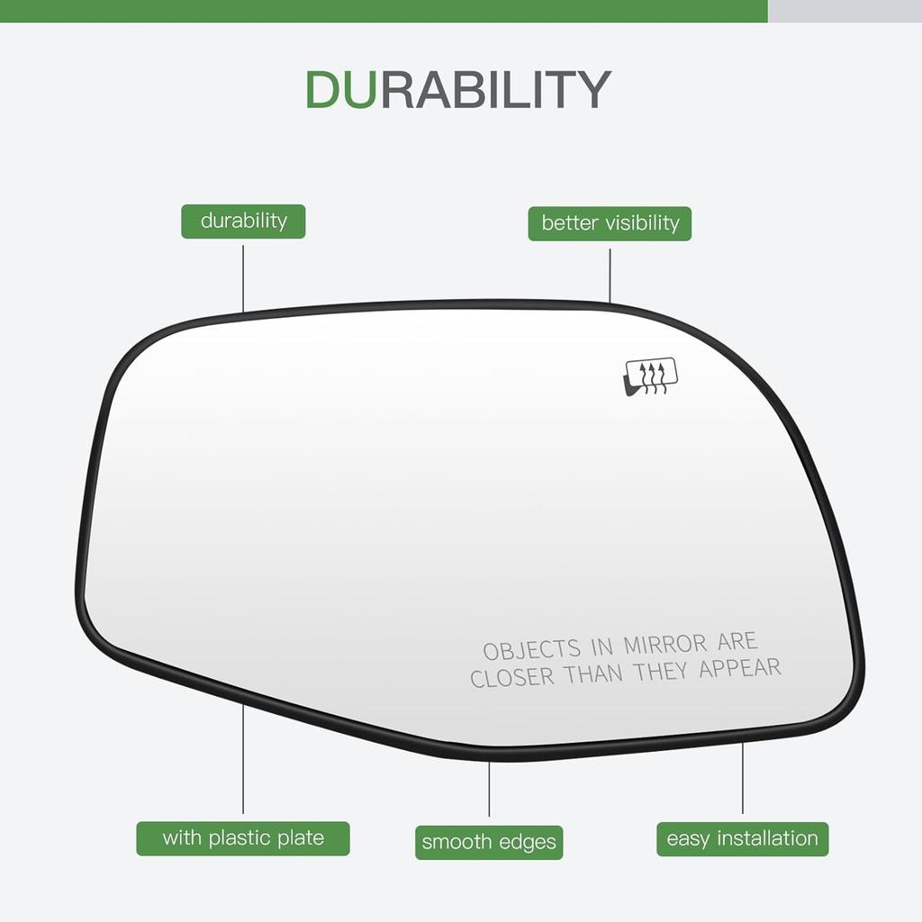 SCITOO Side View Mirror Glass Passenger Right Side Fit For 2002-2005 For FORD/MERCURY EXPLORER/MOUNTAINER W/HEATED Chrome Convex Replacement Exterior