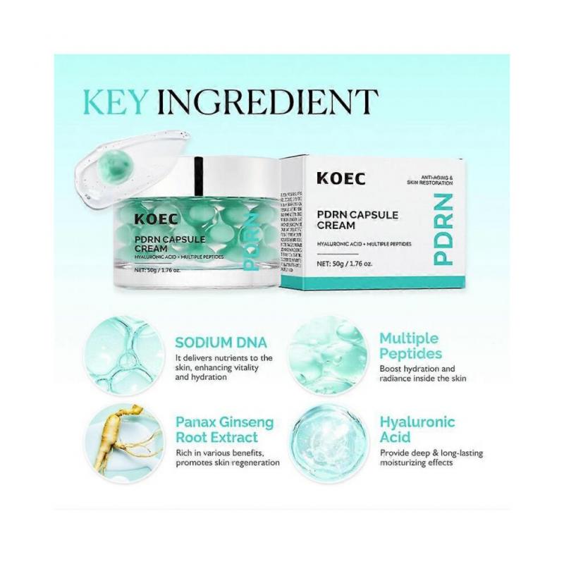 (3pcs)Green PDRN Capsule Cream, Hyaluronic Acid Peptides Anti-Aging Firming & Plumping Serum for All Skin Types