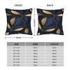 Luxurious Golden Blue Leaves Pillow Cover  Cute Funny Pillow Case For Sofa Couch Bed Living Room Comfy Cushion Cover Gift Idea