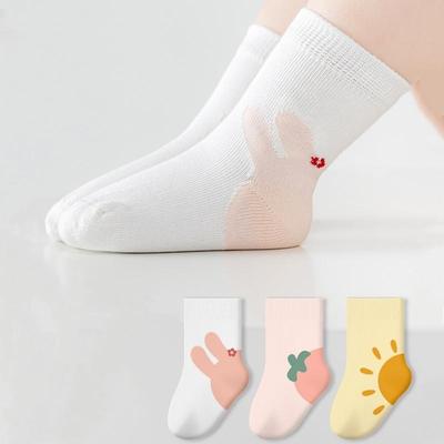 Kids Elastic Sock Cartoon Children Cotton Cute Socks Middle Tube Sock Soft Breathable Girls Newborn Footwear Spring Autumn