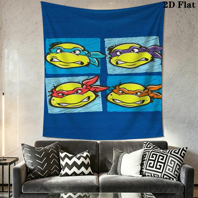 Teenage Mutant Ninja Turtles Artwork Tapestry Wallmounted Background Cloth Work Of Art Atmospheric Background Cloth Background Cloth