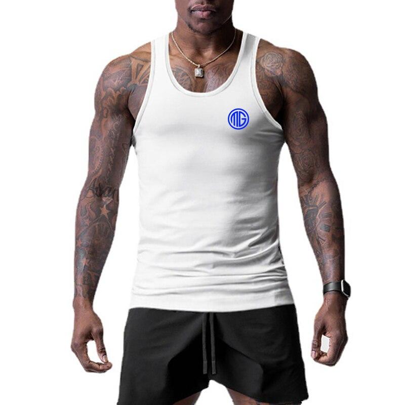 Muscleguys Slim Fit Quick-drying Men's Vest Fitness Outer Wear Physical Training Sleeveless T-shirt Summer Sportswear
