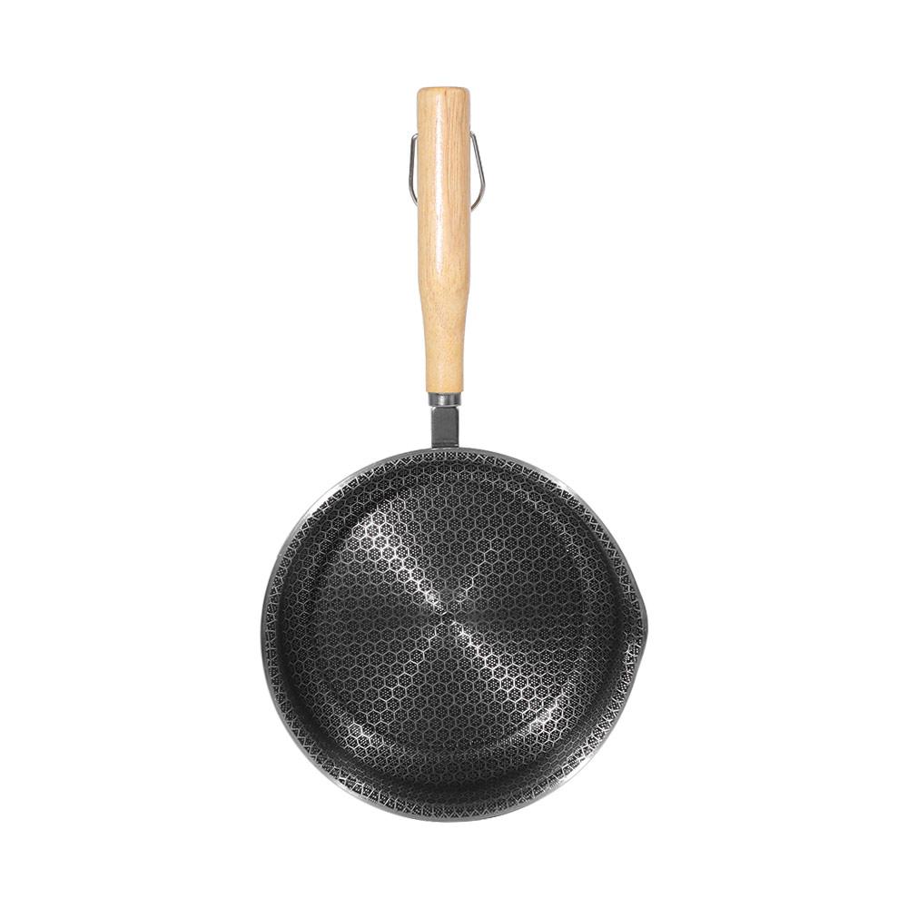 Stainless Steel Mini Frying Pan Non-Stick Omelette Pan Portable Hot Oil Splashing Pot Picnic Use