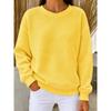 Women S Round Neck Loose Fit Casual Solid Color Long Sleeve T Shirt