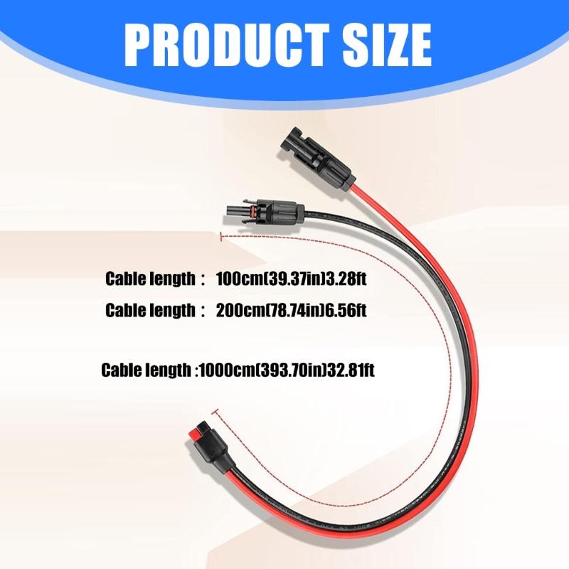 Heavy Type 10AWG Solars Cable With Connectors Waterproofed for Solars Panel Battery Systems