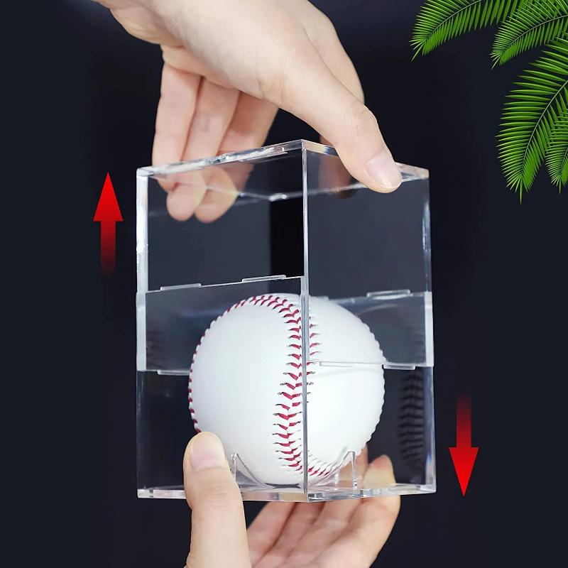80mm Acrylic Baseball Display Box Dustproof Lightweight Protective Holder for Baseball Souvenir Gift Collection