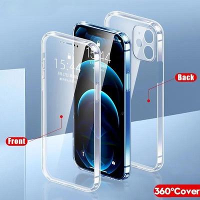360 Ganzkörper-Schutzhülle für Vorderseite und Rückseite für iPhone 15 12 13 14 11 Pro Max Plus X XR XS 7 8 Plus SE 2 Weiche, harte, transparente Abdeckung