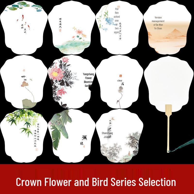 Double-Sided Thickened Raw Xuan Round Fan for DIY Painting and Calligraphy - Ancient Style Hand-Painted Lacquer Fan