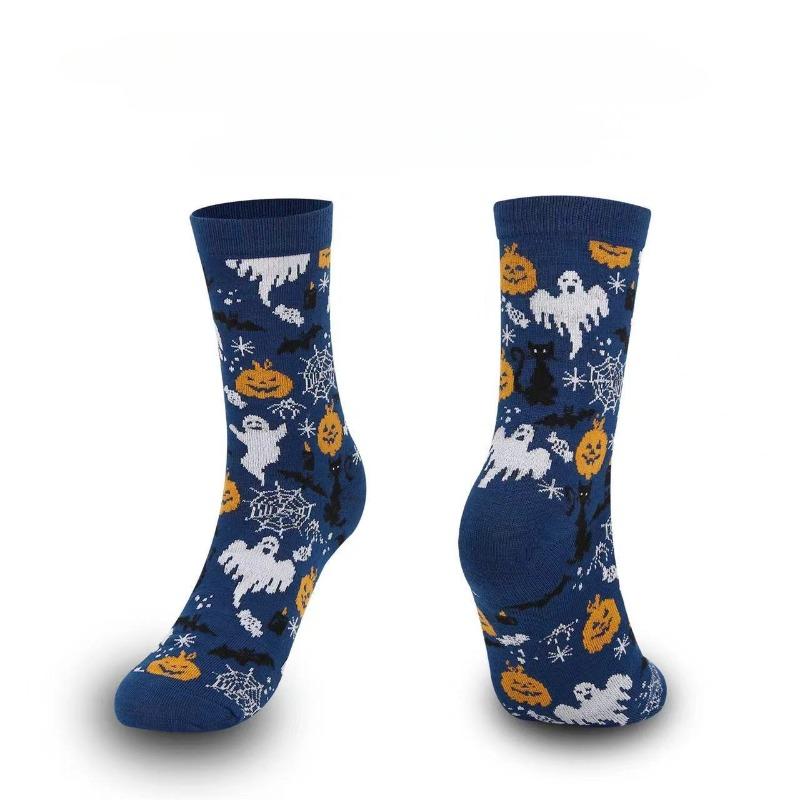 Halloween Damsockor Personlighet Harajuku Varma Sockor Enkla Långa Sockor Mode Vår Höst för Kvinnor Män Mellanlånga Sockor