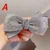 Shiny Rhinestone Double Layered Bow Hair Clip with Spring Clip for Women's Elegant Sexy Headwear Fashionable Girl Hair Accessory