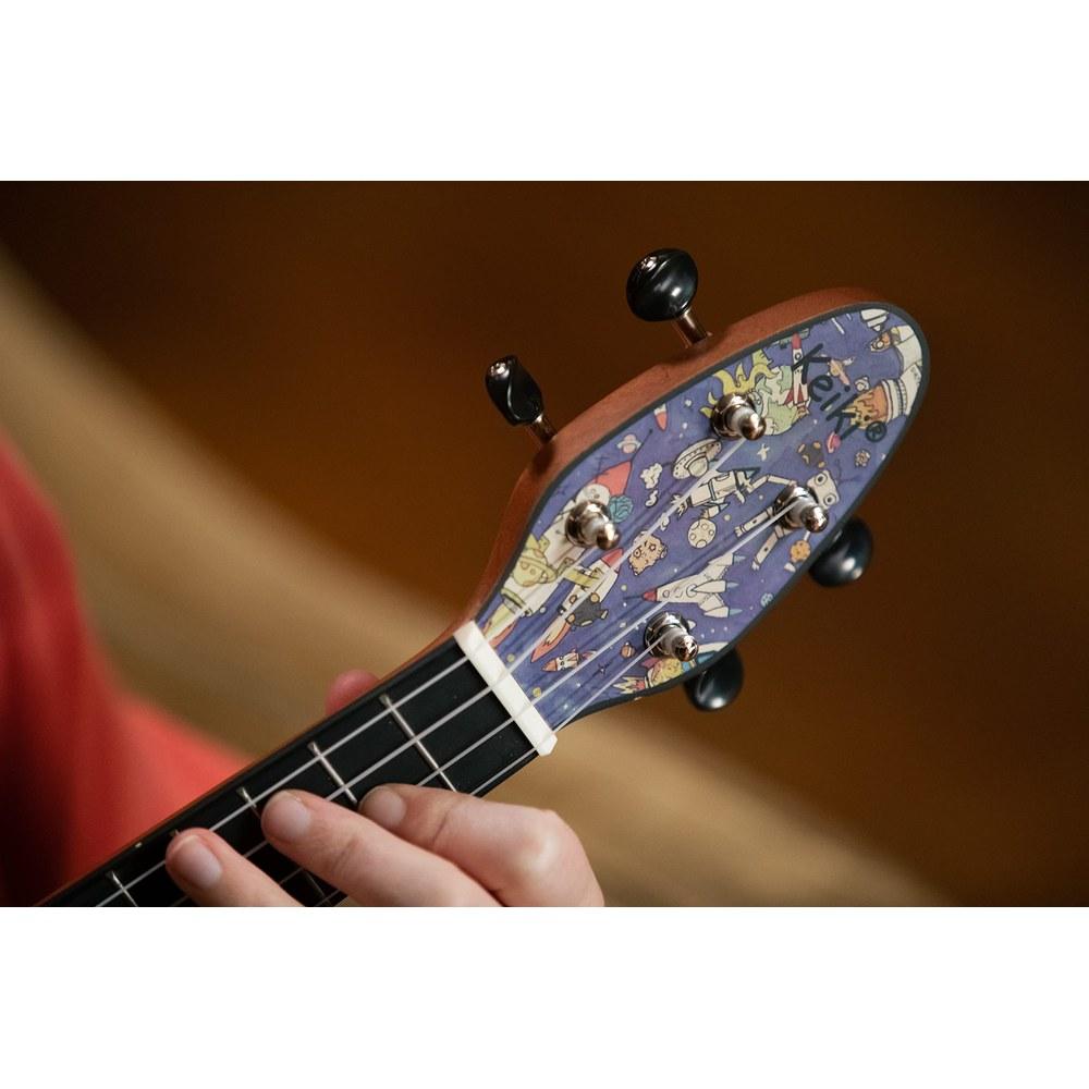 Ortega Ukulele Set Keiki Soprano Ukulele Agathis Top ABS Resin Body Spaceman K2-SP Tuner Strap 5 Picks Special Bag Included