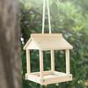 Wooden Hanging Bird Fossat Open Bird Feeder Patio Decoration