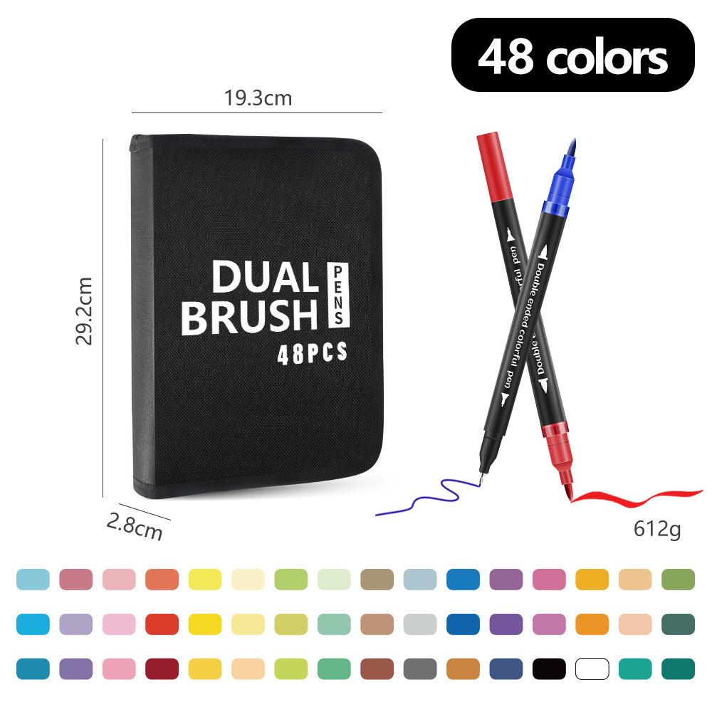 120-Color Double-Ended Watercolor Marker Pen Set for Painting, Doodling, and Outlining with Children's Paint Brushes
