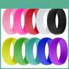 New Silicone 8mm Couples Wide Solid Color Ring Outdoor Sports Mountaineering Ring Unisex Silicone Ring
