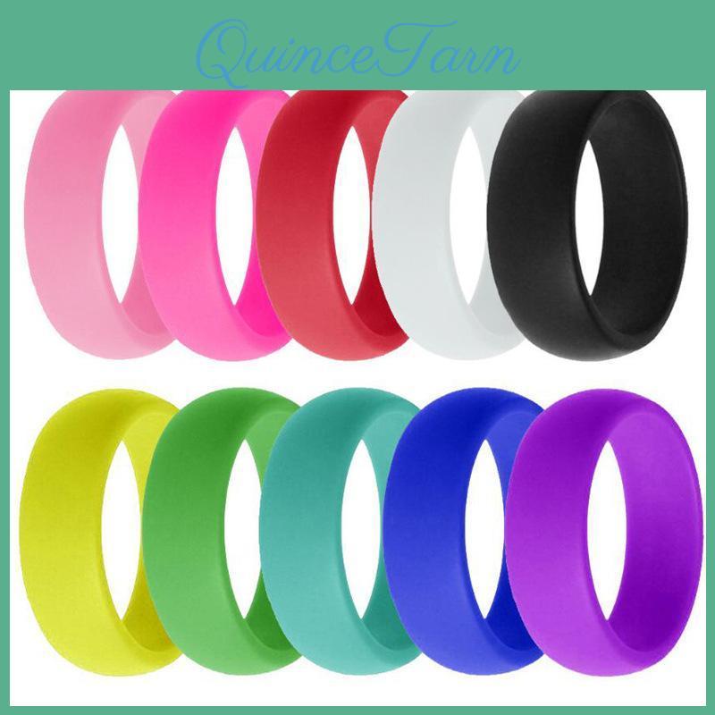 New Silicone 8mm Couples Wide Solid Color Ring Outdoor Sports Mountaineering Ring Unisex Silicone Ring