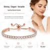 Women's Fashion Zirconia Paved Bracelet with Sliding Clasp - Elegant, Versatile Jewelry Gift