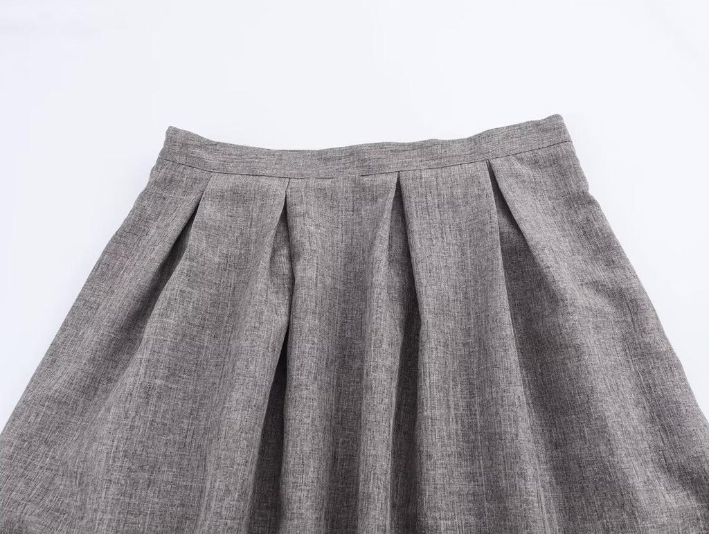 2024 Women's A-Line Pleated High Waist Mid-Length Skirt