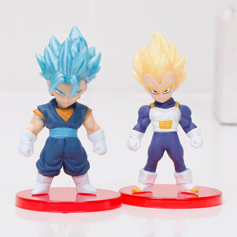 21pcs/set 7cm Z Super Saiyan Goku Black Blue Hair Vegetto  PVC Action Figure Toy