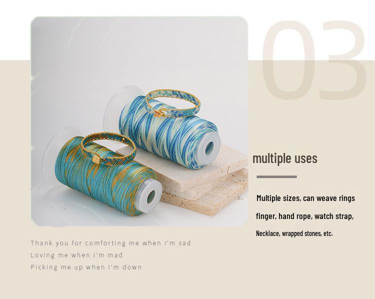 18-Strand Variegated Yarn Bracelet Weaving Cord – Gradient Dragon Scale Koi Thread DIY Material