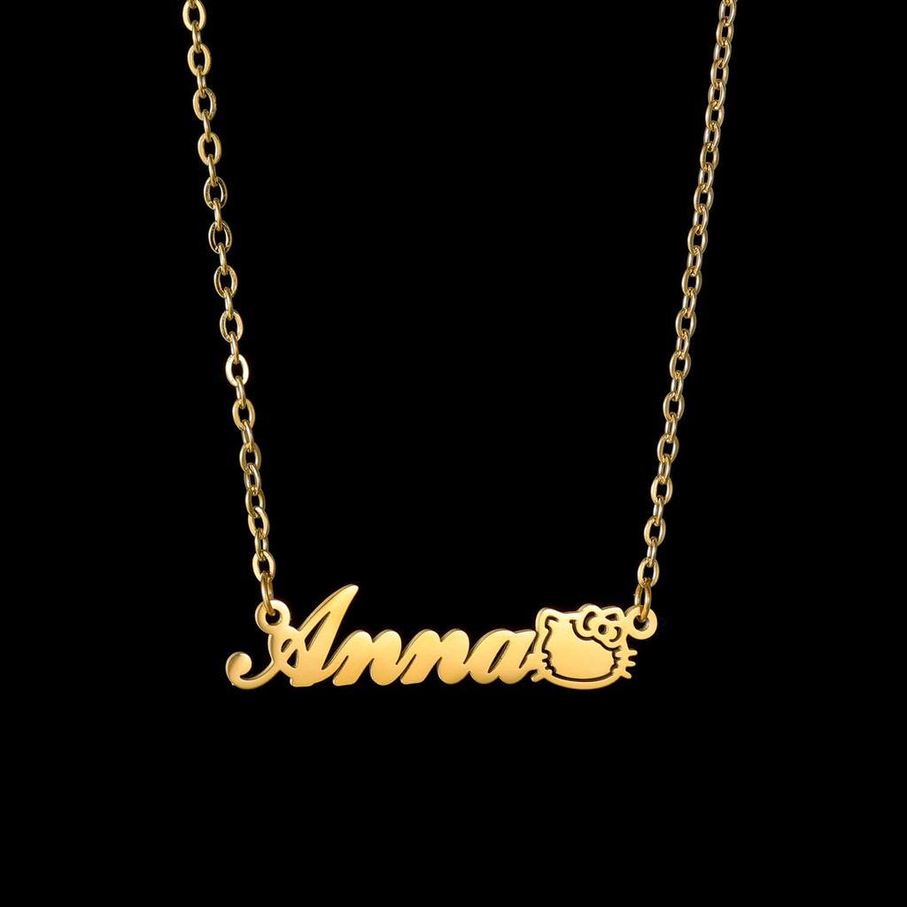 Atoztide Personalized Custom Name Necklace Stainless Steel for Women Men Heart Crown Pendant Link Chain Birthday Jewelry Gift
